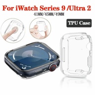 【READY STOCK】Watch Cover For iWatch Ultra 2 49mm Full Soft Clear TPU Screen Protector Case for iwatch Series 9 41mm 45mm