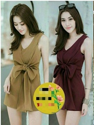 JUMPSUIT WANITA CREAM/ MAROON RIA NIDA