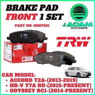 🚨 TRW 🚨 HONDA HRV 2015  ACCORD 2013-2017 Front Brake Pad ( GDB7901  ) 1 SET