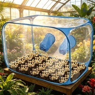 All Plant Starting And Mushroom Tent Set Foldable Still Air Box with Glove Ports for Indoor Gardenin