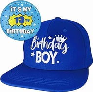 ZomefinKiu 13th Birthday Boy, 13th Birthday Hat for Boys, Happy 13th Birthday Badge Button for Boys,