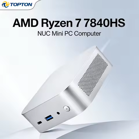 Topton AMD Ryzen 7 7840HS Gaming Mini PC Host 8 Core 16 Thread 2xNVMe 2xDDR5 Compact Nuc Office Mini