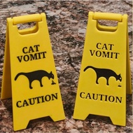 Mini Size Cat Vomit Sign  Cat Dog Wet Floor Vomit Warning Sign 0.5*5*10cm