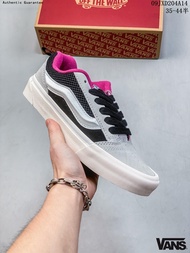 แวนส์ Vans Knu Skool Vault Black And White Loafers Sneakers Genuine รองเท้ากลางแจ้ง รองเท้าผ้าใบ ได้