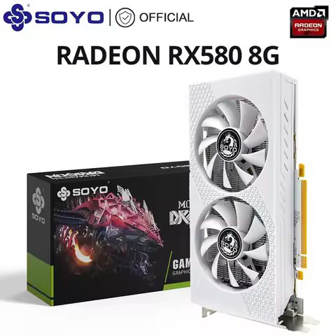 SOYO Radeon RX580 2048SP 8G Graphics Card GDDR5 Memory 256Bit AMD Gaming Video Card DP DVI Interface