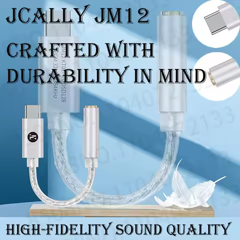 Audio Adapter JCALLY JM12 3.5mm Silver Plated Easy To Carry C-Type Digital Audio Adapter KTO2H20 DAC