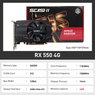 SEJISHI RX 550 4GB Video Card Graphics Cards 128Bit GDDR5 AMD GPU RX550 4GB Mining Gaming Card Placa
