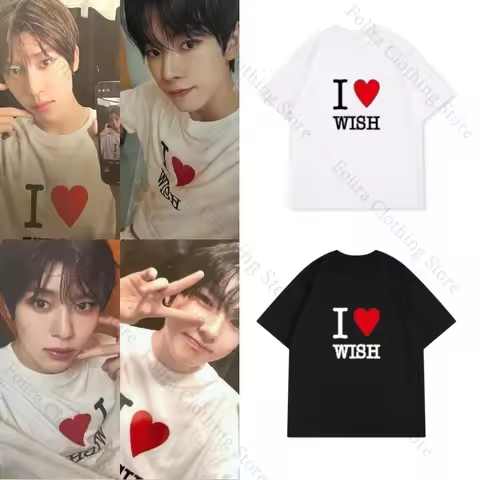 NCT WISH Oh Sion YUSHI Same T-shirt for Fans Printing Summer Tops Casual Short Sleeve Tee Women Clot