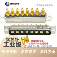 D-SUB Connector 8W8 Núm Đầu Đồng Trục Tần Sóng Rộng Đính Dây Thép Nhôm Mạ Cobre 8 Núm Đính Đầu Cắm Đ