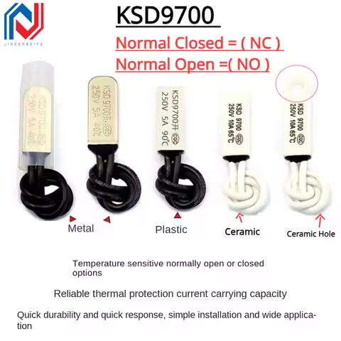 KSD9700 Temperature Switch 2Pcs/lot KSD9700 5A250V 40-140 Degree Celsius Normally Closed Open Bimeta