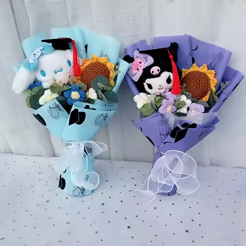 Graduation Gift Kuromi Hello Kitty Bouquet My Melody Cinnamoroll With Sunflower Christmas Valentine'