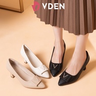 VDEN Elegant Chunky Pointed Toe Heels For Women 2.5INCH/6.5CM 89-290 Office Simple Thick Heel Shoes 
