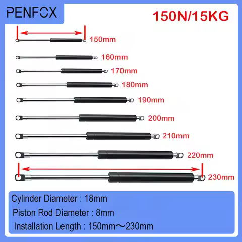 1PC 150-230mm 15kg/150N Car hydraulic Lift Support Gas Strut Hydraulic Spring Hinge Kitchen Cupboard