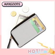 MAXG Leather Card Holder Zipper Coin Purse Portable Wallet Men