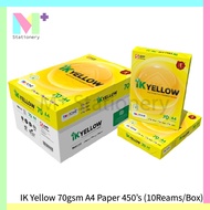 IK Yellow A4 Copier Paper 70gsm 450's (10reams / 1 Carton Box ) / 70gsm A4 Paper / Kertas A4