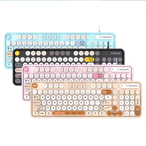 New Keyboard Mouse Combo Mixed Color Keyboard Mouse Set Circular Suspension Key Cap Ergonomics Keybo