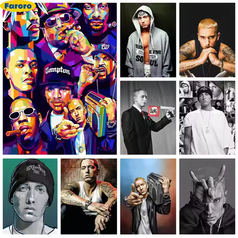 Rap Singer Diamond Painting Kit E-Eminem Poster Diy Diamond Embroidery Cross Stitch Collect Gift Hom