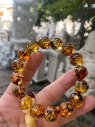 Vòng đeo tay hổ phách tự nhiên 128li amber tự nhiên của Nga.