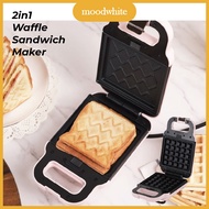2 in 1 Waffle Maker Sandwich Maker Bread Maker Machine Mini Size with 2 Baking Tray