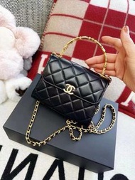 Chanel🖤22B 琺瑯手柄羊皮Kelly 全新閒置有塵袋/盒💖✨