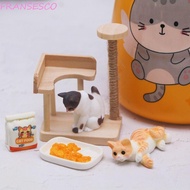 FRANCESCO Dollhouse Cat Tree Model, Wooden Scratching Miniature Cat Climbing Frame, Cat Climbing Rack Cat Tree Reversible Dollhouse Mini Pet Cat Toys Doll House Accessories