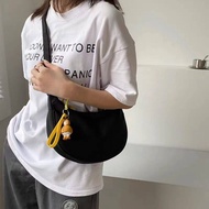 Korean Ins Women Canvas Bag Female Student Shoulder Waterproof Sling Bag Casual Crossbody Bag
