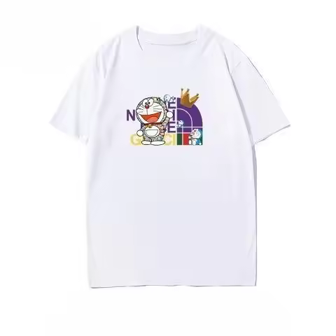 Doraemon T-shirt Collaboration Animation Derivatives Short Sleeved T-shirt for Men Pure Cotton Loose