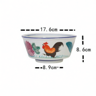 FCRetro Ceramic Chicken Bowl Soup Bowl Large Rice Bowl Noodle Bowl Dining Utensils Court Style Chine