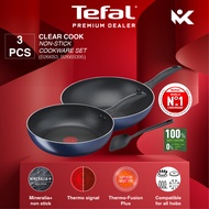 Tefal Clear Cook 3 piece Non Stick Cookware Set B266S3 B266S395 Wokpan Frypan Periuk Pot Pan Wok Kua