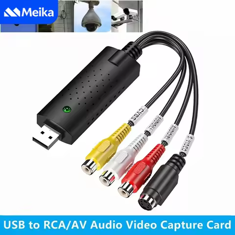 USB Audio Video Capture Card Adapter with USB Cable USB 2.0 to RCA Video Capture Converter For TV DV
