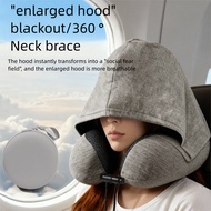 360 ° Ergonomic Hooded Pillow - Travel Neck Support Memory Foam Lightweight Portable Rest