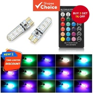 T10 5050 Car LED RGB Multicolour 6 SMD LED Bulb Waterproof LED Parking Led with Remote