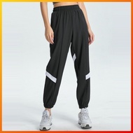 Lululemon yoga sports casual women's pants splicing color elastic loose pocket running pants Yoga Fitness pantSG85965