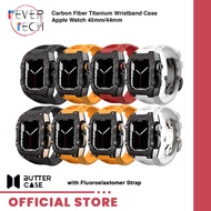 BUTTERCASE EDC Series Carbon Fiber Titanium Wristband Case Black Titanium Shell for Apple Watch 9/8/7/6/SE/5/4 45mm/44mm