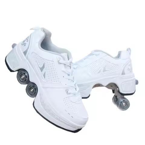 Deformation Roller Shoes Parkour Wheel Shoes 4 Wheels Rounds Of Running Shoes Roller Skates Shoes fo