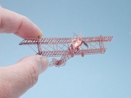 日本 AEROBASE DIY金屬飛機模型/ 柯蒂斯詹尼/ 雙翼飛機/ 紅