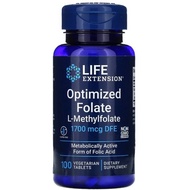 Life Extension, Optimized Folate, 1,700 mcg DFE, 100 Vegetarian Tablets