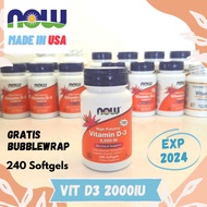 Now Vitamin D3 2000IU 240 Softgels ORI USA Vit D 2000 IU