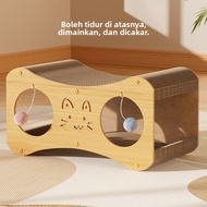 Rumah Kucing Berganda, Papan Calah Kucing, Rumah Kucing Corrugated, Mainan Kucing Dengan Bola