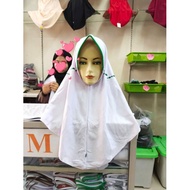 PUTIH HIJAU Madrasah school veil, madrasah veil, white green veil, MI veil, green batik veil