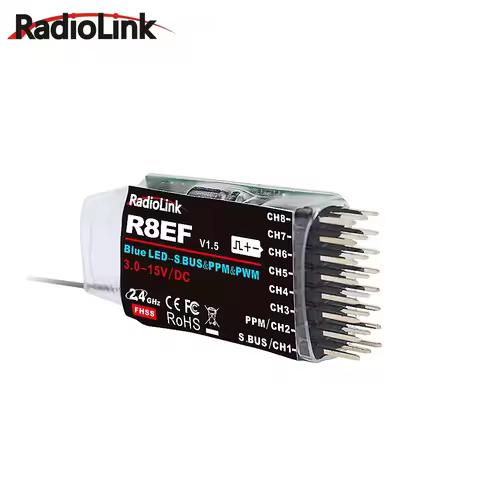 Radiolink R8EF 2.4Ghz 8 Channels RC Receiver Support S-Bus/PPM/PWM Signal for 8CH T8FB T8S RC Transm