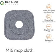 QINSHOP 1pc Cleaning Mop Cloth Replacement, Household Dust Self Wash Spin Mop,  Washable 360 Rotating MopHead Cleaning Pad for M16 Mop