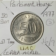 ( Syiling ) 50 Sen 1977 ( UNC ) Malaysia Parliament House