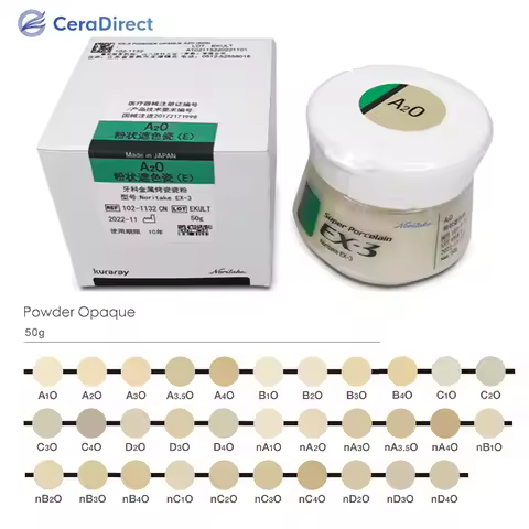 Kuraray Dental Lab Noritake EX-3 Powder Opaque Dental Metal Super Porcelain Powder (50g) A1O A2O A3O