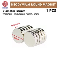 1pcs - 20mm x 1mm/2mm/3mm/5mm Earth Neodymium Round Magnet
