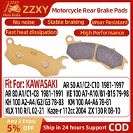 1 Pair Motorcycle Rear Brake Pad For KAWASAKI AR50 A1/C2-C10 81-97 AR80 A1/C1-C8 81-91 KE 100 A7-A10