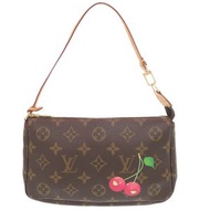 近全新 Louis Vuitton x Takashi Murakami Pochette Accessoires Monogram Cherry M95008ブラウン手拿包 LV 1481 [二手]