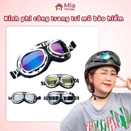 Colorful aviator glasses with 3/4 half helmet - high quality products help protect your eyes and bea