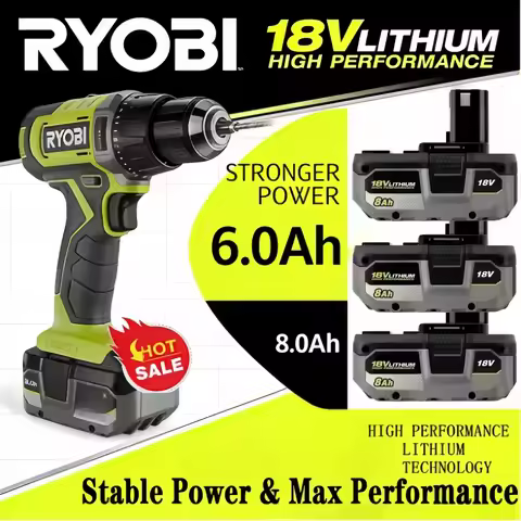 Genuine RYOBI 18V High-performance Li-ion Battery, Original P104 P107 P108 RB18L50 RB18L20 Rechargea