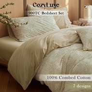 CozyLuxe 900TC Cotton Printed Quilt Cover & Bedsheet Set | Breathable Soft | Single Queen King Size